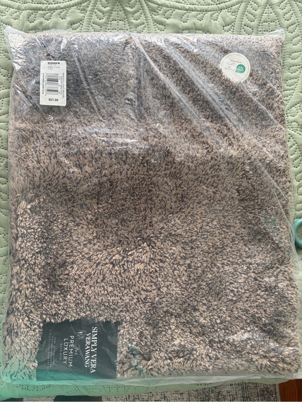 Simply Vera Vera Wang Light Brown Shag Bath Rug - Picture 3 of 3